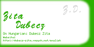 zita dubecz business card